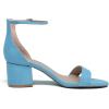 DREAM PAIRS Womens Low-Chunk Low Heel Pump Sandal(Blue/Suede)