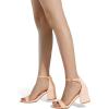 DREAM PAIRS Womens Low-Chunk Low Heel Pump Sandal(Blush/Pat)
