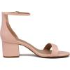 DREAM PAIRS Womens Low-Chunk Low Heel Pump Sandal(Blush/Pat)