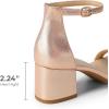 DREAM PAIRS Womens Low-Chunk Low Heel Pump Sandal(Champagne)