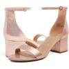 DREAM PAIRS Womens Low-Chunk Low Heel Pump Sandal(Champagne/Pearl)