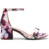 DREAM PAIRS Womens Low-Chunk Low Heel Pump Sandal(Floral)