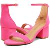 DREAM PAIRS Womens Low-Chunk Low Heel Pump Sandal(Fuchsia)
