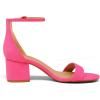 DREAM PAIRS Womens Low-Chunk Low Heel Pump Sandal(Fuchsia)