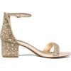 DREAM PAIRS Womens Low-Chunk Low Heel Pump Sandal(Gold/Rhinestone)