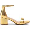 DREAM PAIRS Womens Low-Chunk Low Heel Pump Sandal(Gold-metallic)