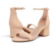 DREAM PAIRS Womens Low-Chunk Low Heel Pump Sandal(Nude)