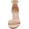 DREAM PAIRS Womens Low-Chunk Low Heel Pump Sandal(Nude)