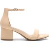 DREAM PAIRS Womens Low-Chunk Low Heel Pump Sandal(Nude/Nubuck)