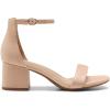 DREAM PAIRS Womens Low-Chunk Low Heel Pump Sandal(Nude-suede)