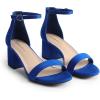 DREAM PAIRS Womens Low-Chunk Low Heel Pump Sandal(Royal/Blue)