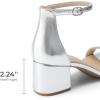 DREAM PAIRS Womens Low-Chunk Low Heel Pump Sandal(Silver-metallic)