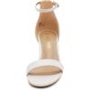 DREAM PAIRS Womens Low-Chunk Low Heel Pump Sandal(White)