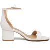 DREAM PAIRS Womens Low-Chunk Low Heel Pump Sandal(White)