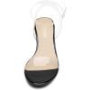 DREAM PAIRS Women’s Open Toe Ankle Strap Low Block Chunky Heels Sandals Party Dress Pumps Shoes(Black/Clear)