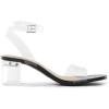 DREAM PAIRS Women’s Open Toe Ankle Strap Low Block Chunky Heels Sandals Party Dress Pumps Shoes(Black/Clear)