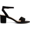 DREAM PAIRS Women’s Open Toe Ankle Strap Low Block Chunky Heels Sandals Party Dress Pumps Shoes(Black/Suede)