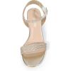 DREAM PAIRS Women’s Open Toe Ankle Strap Low Block Chunky Heels Sandals Party Dress Pumps Shoes(Gold/Clear-rhinestone)