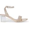 DREAM PAIRS Women’s Open Toe Ankle Strap Low Block Chunky Heels Sandals Party Dress Pumps Shoes(Gold/Clear-rhinestone)