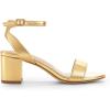 DREAM PAIRS Women’s Open Toe Ankle Strap Low Block Chunky Heels Sandals Party Dress Pumps Shoes(Gold/Metallic)
