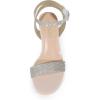 DREAM PAIRS Women’s Open Toe Ankle Strap Low Block Chunky Heels Sandals Party Dress Pumps Shoes(Nude/Clear-rhinestone)