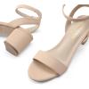 DREAM PAIRS Women’s Open Toe Ankle Strap Low Block Chunky Heels Sandals Party Dress Pumps Shoes(Nude/Nubuck)