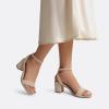 DREAM PAIRS Women’s Open Toe Ankle Strap Low Block Chunky Heels Sandals Party Dress Pumps Shoes(Nude/Nubuck)