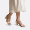 DREAM PAIRS Women’s Open Toe Ankle Strap Low Block Chunky Heels Sandals Party Dress Pumps Shoes(Nude/Suede)