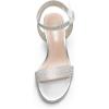 DREAM PAIRS Women’s Open Toe Ankle Strap Low Block Chunky Heels Sandals Party Dress Pumps Shoes(Silver/Clear-rhinestone)
