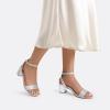 DREAM PAIRS Women’s Open Toe Ankle Strap Low Block Chunky Heels Sandals Party Dress Pumps Shoes(Silver/Glitter)