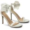 DREAM PAIRS Women’s Open Toe High Heels Stiletto Heeled Sandals Sexy Dressy Shoes(White-pu)