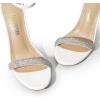 DREAM PAIRS Women’s Open Toe High Heels Stiletto Heeled Sandals Sexy Dressy Shoes(White-rhinestone)