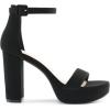 DREAM PAIRS Women’s Platform Chunky High Heeled Sandals Open Toe Block Heels Ankle Strap Dress Shoes for Wedding Party Evening(Black-nubuck)