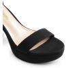 DREAM PAIRS Women’s Platform Chunky High Heeled Sandals Open Toe Block Heels Ankle Strap Dress Shoes for Wedding Party Evening(Black-suede)