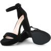 DREAM PAIRS Women’s Platform Chunky High Heeled Sandals Open Toe Block Heels Ankle Strap Dress Shoes for Wedding Party Evening(Black-suede)