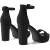 DREAM PAIRS Women’s Platform Chunky High Heeled Sandals Open Toe Block Heels Ankle Strap Dress Shoes for Wedding Party Evening(Black-suede)