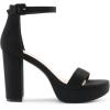 DREAM PAIRS Women’s Platform Chunky High Heeled Sandals Open Toe Block Heels Ankle Strap Dress Shoes for Wedding Party Evening(Black-suede)