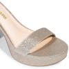 DREAM PAIRS Women’s Platform Chunky High Heeled Sandals Open Toe Block Heels Ankle Strap Dress Shoes for Wedding Party Evening(Gold-glitter)
