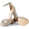 DREAM PAIRS Women’s Platform Chunky High Heeled Sandals Open Toe Block Heels Ankle Strap Dress Shoes for Wedding Party Evening(Gold-glitter)