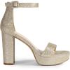 DREAM PAIRS Women’s Platform Chunky High Heeled Sandals Open Toe Block Heels Ankle Strap Dress Shoes for Wedding Party Evening(Gold-glitter)
