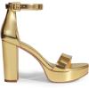 DREAM PAIRS Women’s Platform Chunky High Heeled Sandals Open Toe Block Heels Ankle Strap Dress Shoes for Wedding Party Evening(Gold-pat)