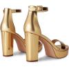 DREAM PAIRS Women’s Platform Chunky High Heeled Sandals Open Toe Block Heels Ankle Strap Dress Shoes for Wedding Party Evening(Gold-pat)