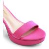 DREAM PAIRS Women’s Platform Chunky High Heeled Sandals Open Toe Block Heels Ankle Strap Dress Shoes for Wedding Party Evening(Hot Pink)