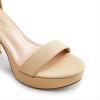 DREAM PAIRS Women’s Platform Chunky High Heeled Sandals Open Toe Block Heels Ankle Strap Dress Shoes for Wedding Party Evening(Nude)