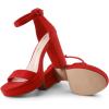 DREAM PAIRS Women’s Platform Chunky High Heeled Sandals Open Toe Block Heels Ankle Strap Dress Shoes for Wedding Party Evening(Red)