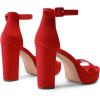 DREAM PAIRS Women’s Platform Chunky High Heeled Sandals Open Toe Block Heels Ankle Strap Dress Shoes for Wedding Party Evening(Red)