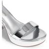 DREAM PAIRS Women’s Platform Chunky High Heeled Sandals Open Toe Block Heels Ankle Strap Dress Shoes for Wedding Party Evening(Silver-pat)