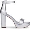 DREAM PAIRS Women’s Platform Chunky High Heeled Sandals Open Toe Block Heels Ankle Strap Dress Shoes for Wedding Party Evening(Silver-pat)