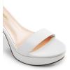 DREAM PAIRS Women’s Platform Chunky High Heeled Sandals Open Toe Block Heels Ankle Strap Dress Shoes for Wedding Party Evening(White)