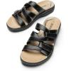 DREAM PAIRS Womens Slides Arch Support Slip on Flat Sandals Comfort Plantar Fasciitis Soft Cushion Slippers With Adjustable Straps